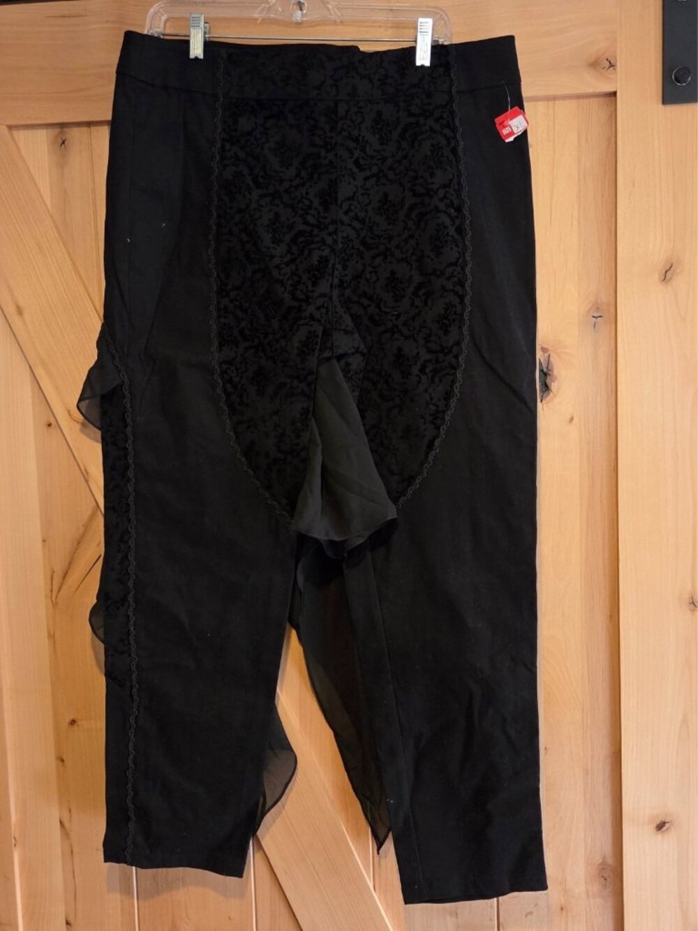 New! Punk Rave Women Sz XL Gothic Half Skirt Pants Steampunk Rock Velvet Burnout